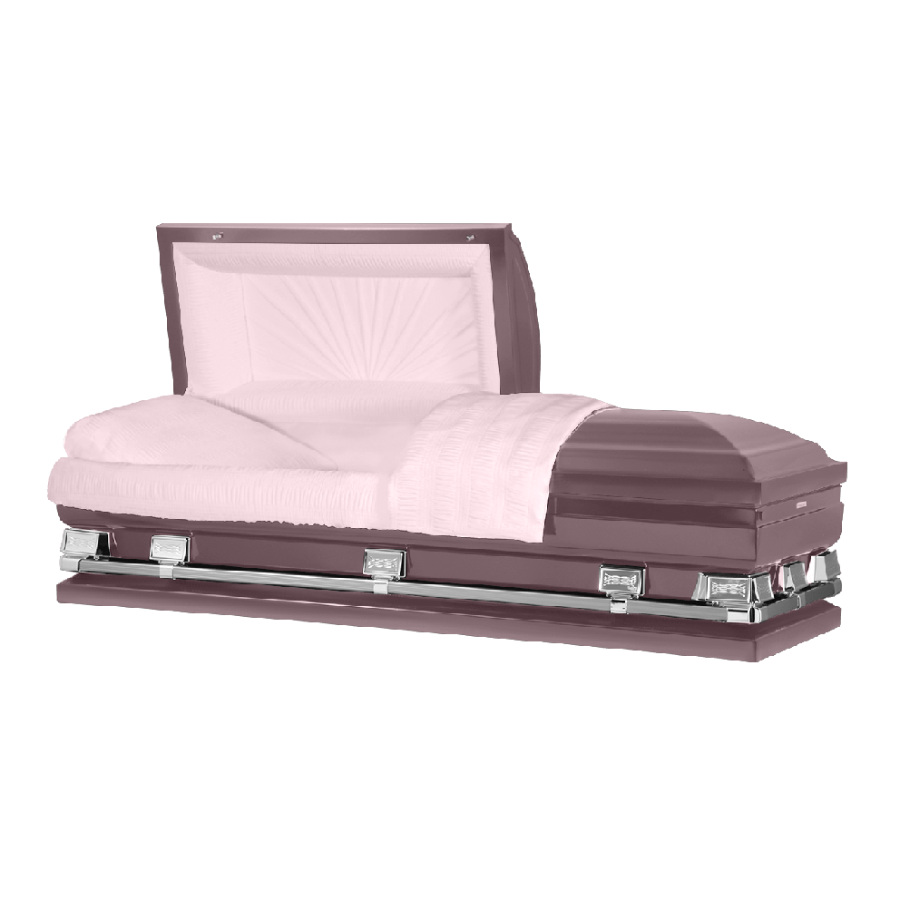 Photo of Titan Atlas XL | Orchid Steel Oversize Casket with Pink Interior | 28", 29", 33", 36"